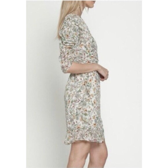 Walter Baker Dress 12 Flowy A Line V Neck Ruffled Flutter Romantic Floral NEW - Picture 12 of 16